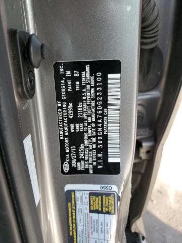 5XXGN4A76DG233100 - 2013 KIA OPTIMA EX GRAY photo 12