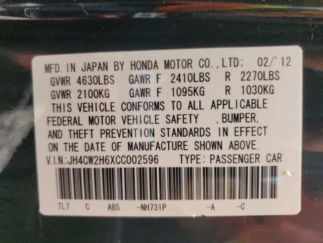 JH4CW2H6XCC002596 - 2012 ACURA TSX TECH Սև լուսանկար 14