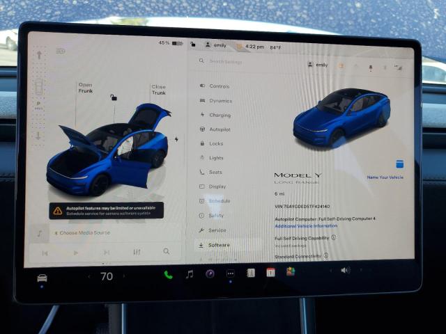 7SAYGDED5TF424140 - 2026 TESLA MODEL Y ლურჯი ფოტო 9