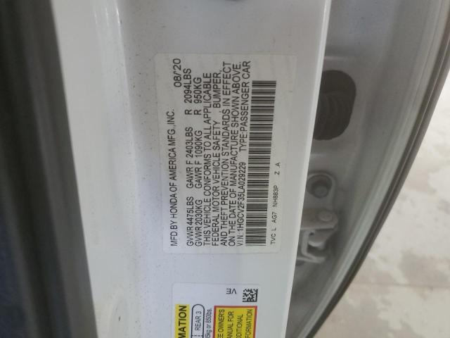 1HGCV2F35LA029229 - 2020 HONDA ACCORD SPORT 白色 照片 12