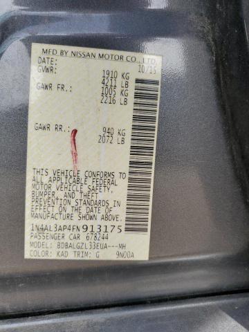 1N4AL3AP4FN913175 - 2015 NISSAN ALTIMA 2.5 灰色 照片 13