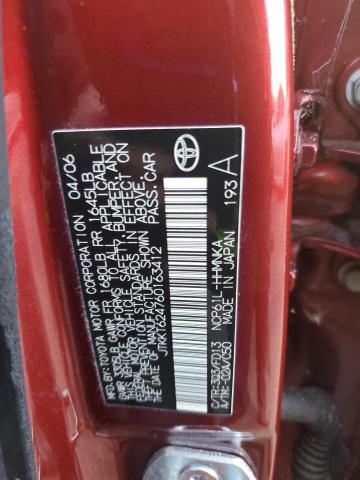 JTKKT624760163412 - 2006 TOYOTA SCION XA 红色 照片 12