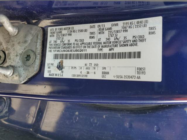 1FMCU9G93EUB02611 - 2014 FORD ESCAPE SE BLUE photo 13