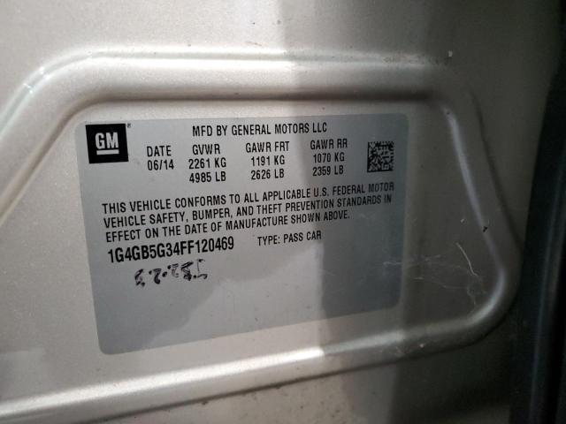 1G4GB5G34FF120469 - 2015 BUICK LACROSSE TAN photo 12