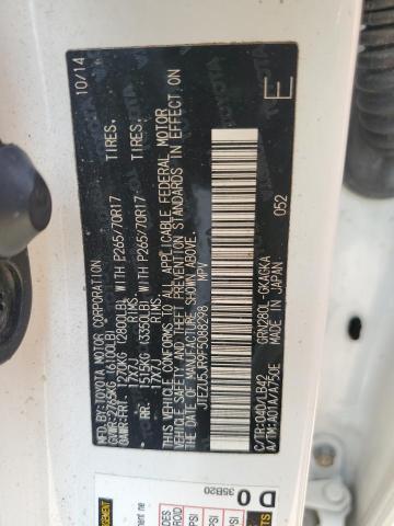 JTEZU5JR9F5088298 - 2015 TOYOTA 4RUNNER SR5 WHITE photo 13