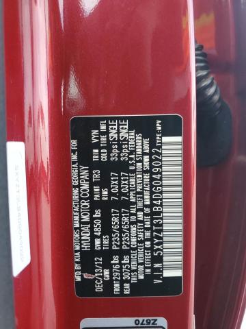 5XYZT3LB4DG049022 - 2013 HYUNDAI SANTA FE S RED photo 13