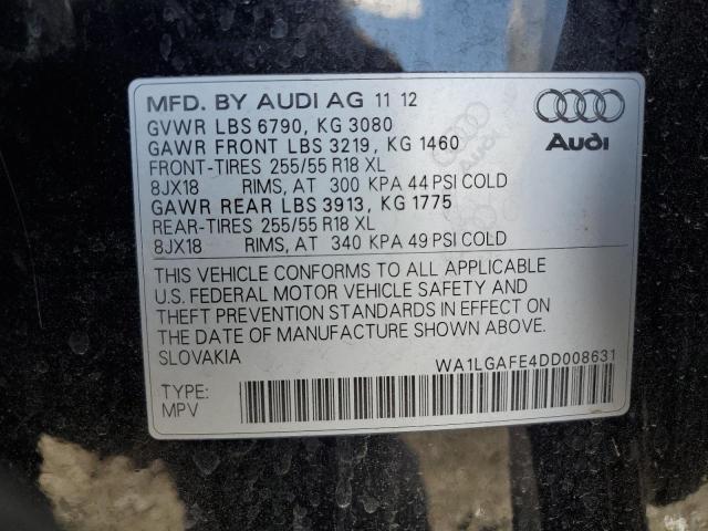 WA1LGAFE4DD008631 - 2013 AUDI Q7 PREMIUM PLUS أسود صورة 13