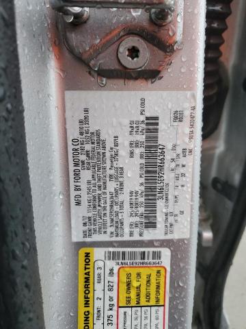 3LN6L5E92HR663647 - 2017 LINCOLN MKZ RESERVE ვერცხლისფერი ფოტო 12