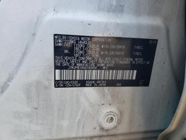 JTMJFREVXGD183454 - 2016 TOYOTA RAV4 SE WHITE photo 13