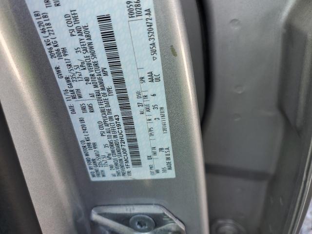 1FMCU0F72HUC19743 - 2017 FORD ESCAPE S SILVER photo 13