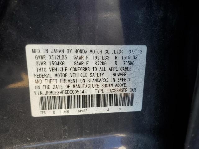 JHMGE8H55DC005342 - 2013 HONDA FIT SPORT 紫色 照片 12