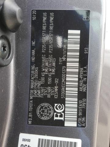 5TDGRKEC2MS001379 - 2021 TOYOTA SIENNA LE GRAY photo 13