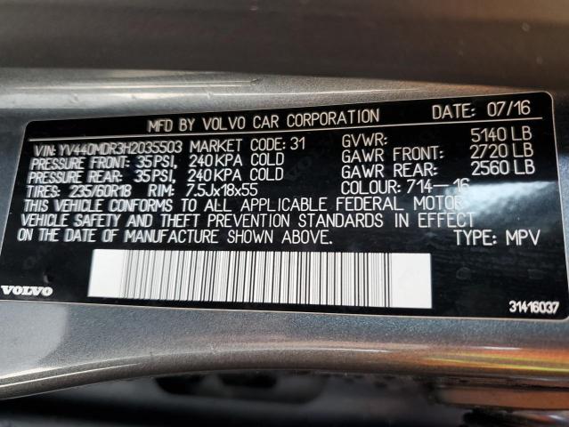 YV440MDR3H2035503 - 2017 VOLVO XC60 T5 DYNAMIC ნაცრისფერი ფოტო 14