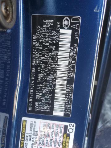 2T1KR30E95C464025 - 2005 TOYOTA COROLLA MA XR BLUE photo 12