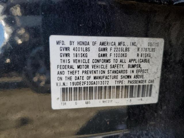 19UDE2F33GA013072 - 2016 ACURA ILX BASE WATCH PLUS BLACK photo 12