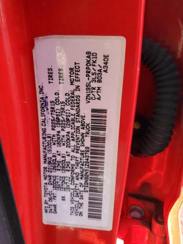 5TEGN92N51Z843769 - 2001 TOYOTA TACOMA DOUBLE CAB PRERUNNER RED photo 12