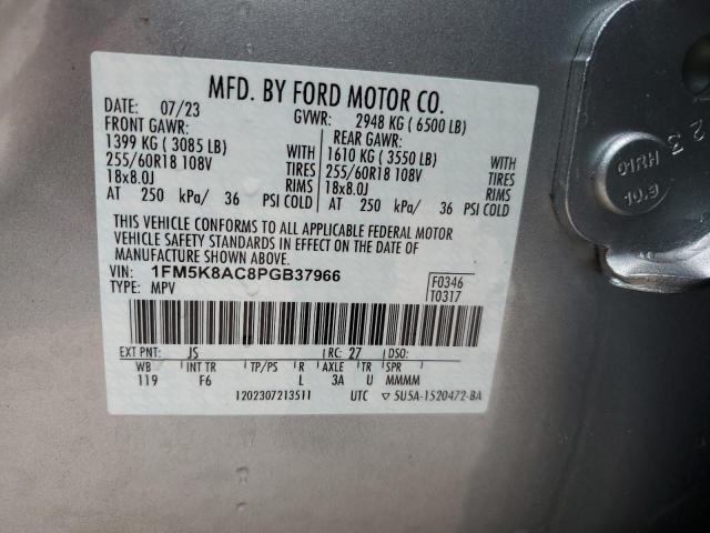 1FM5K8AC8PGB37966 - 2023 FORD EXPLORER POLICE INTERCEPTOR 银色 照片 14