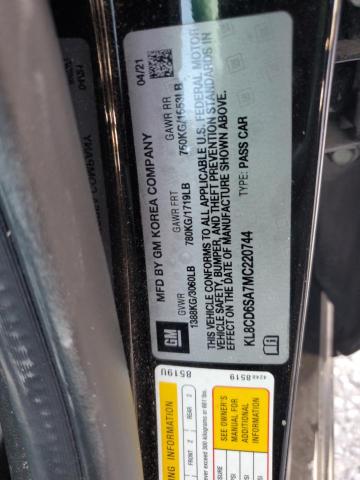 KL8CD6SA7MC220744 - 2021 CHEVROLET SPARK 1LT BLACK photo 12