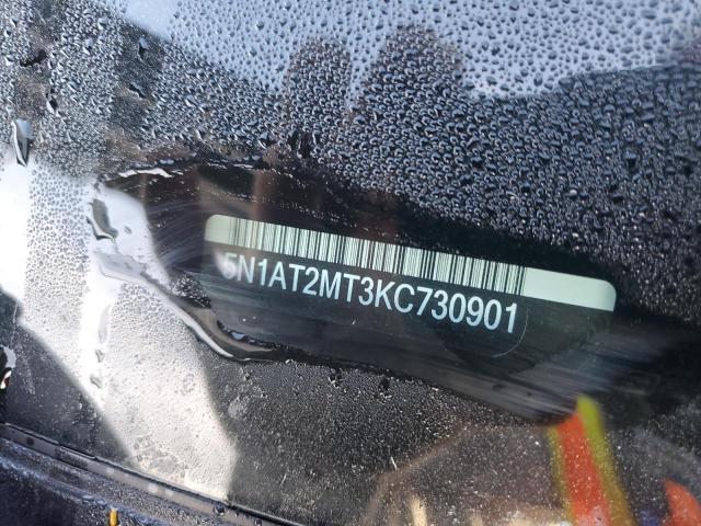 5N1AT2MT3KC730901 - 2019 NISSAN ROGUE S შავი ფოტო 12