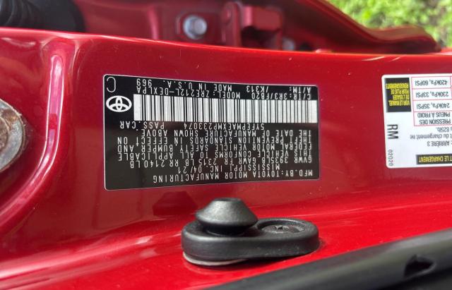 5YFEPMAEXMP233074 - 2021 TOYOTA COROLLA LE 红色 照片 10