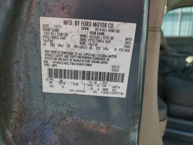1FMCU0C78CKB51585 - 2012 FORD ESCAPE XLS BLUE photo 13