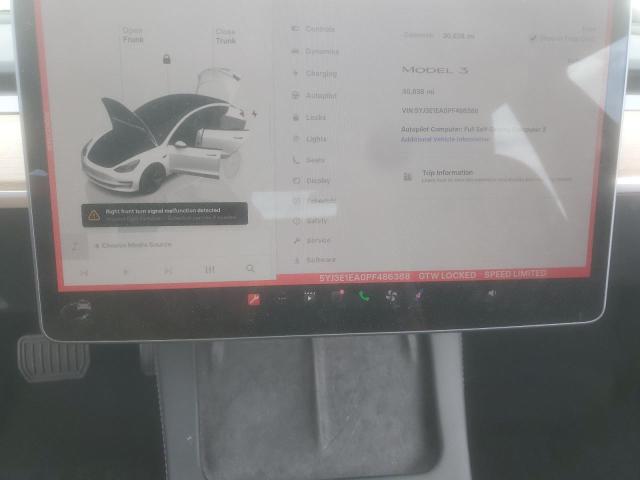 5YJ3E1EA0PF486388 - 2023 TESLA MODEL 3 白色 照片 9