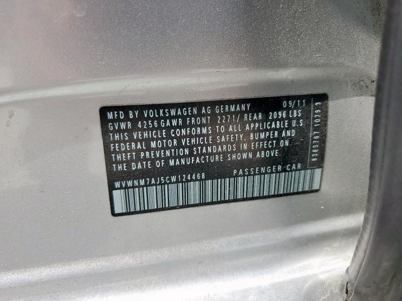 WVWNM7AJ5CW124468 - 2012 VOLKSWAGEN GOLF Gümüş foto 12