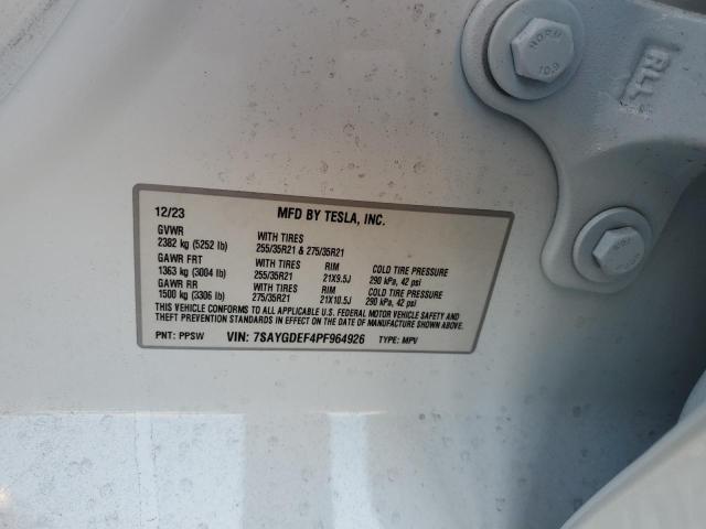 7SAYGDEF4PF964926 - 2023 TESLA MODEL Y 白色 照片 13