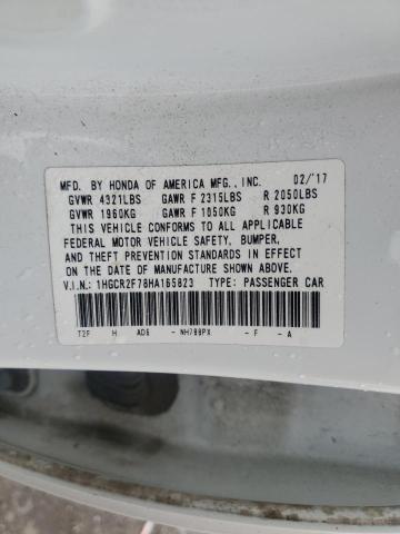 1HGCR2F78HA165823 - 2017 HONDA ACCORD EX WHITE photo 12