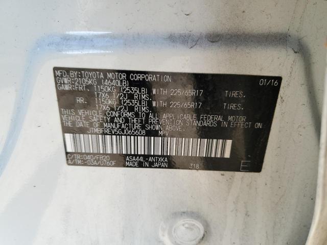 JTMBFREV5GJ065608 - 2016 TOYOTA RAV4 LE WHITE photo 13