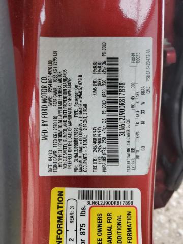 3LN6L2J90DR817898 - 2013 LINCOLN MKZ BURGUNDY photo 12