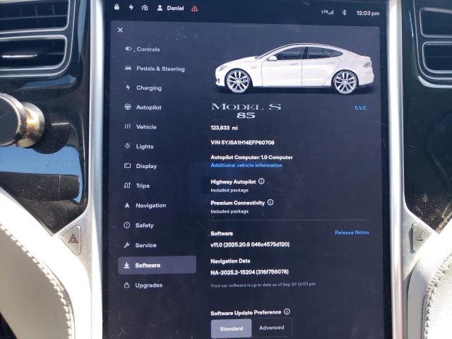5YJSA1H14EFP60708 - 2014 TESLA MODEL S 白色 照片 9