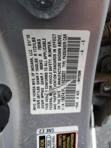 19XFA1F67AE033031 - 2010 HONDA CIVIC LX-S Gümüş foto 12