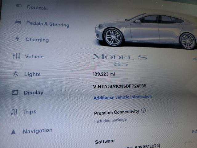 5YJSA1CN5DFP24938 - 2013 TESLA MODEL S SILVER photo 9