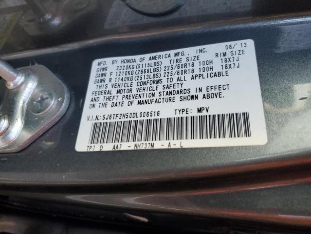 5J6TF2H50DL006516 - 2013 HONDA CROSSTOUR EXL ნაცრისფერი ფოტო 13