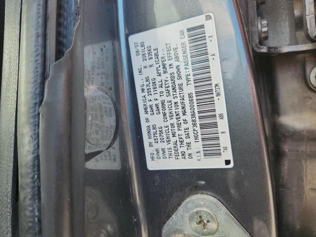 1HGCP36838A000685 - 2008 HONDA ACCORD EXL CHARCOAL photo 13