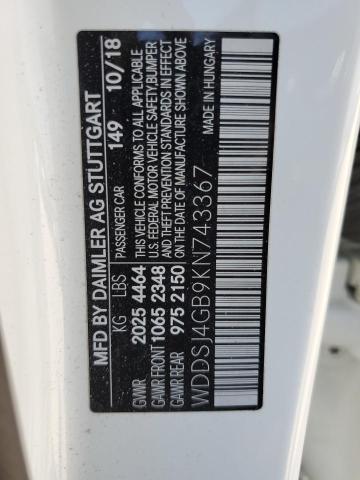 WDDSJ4GB9KN743367 - 2019 MERCEDES-BENZ CLA 250 4MATIC WHITE photo 13