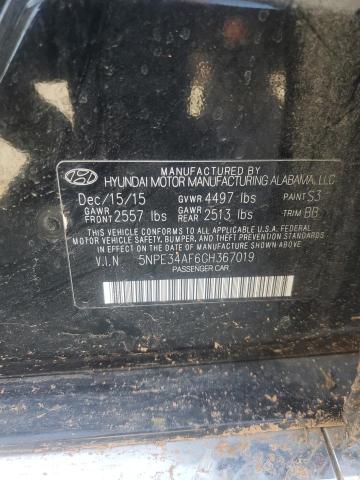 5NPE34AF6GH367019 - 2016 HYUNDAI SONATA SPORT 黑色 照片 12