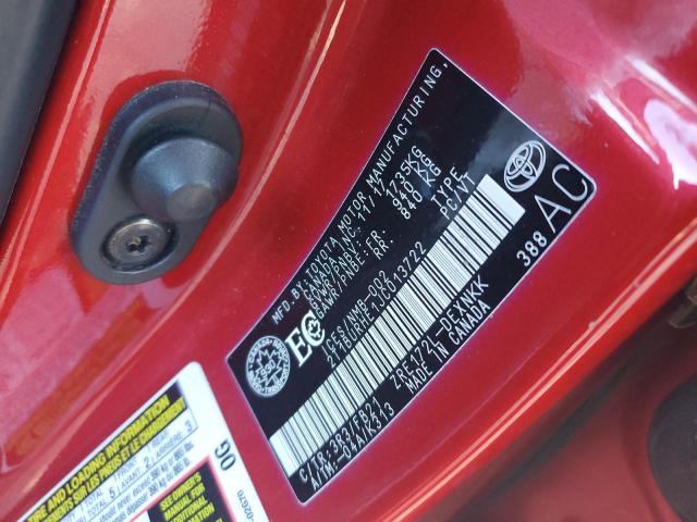 2T1BURHE1JC013722 - 2018 TOYOTA COROLLA L Rouge photo 13