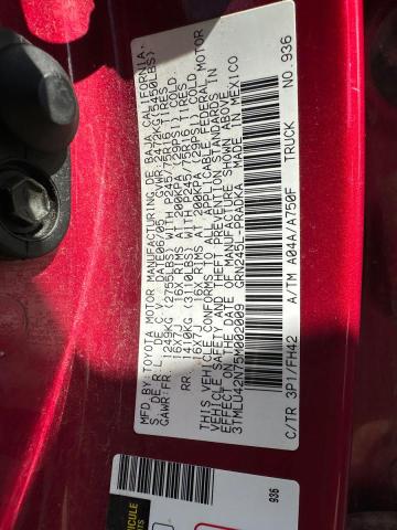 3TMLU42N75M002009 - 2005 TOYOTA TACOMA DOUBLE CAB 红色 照片 10