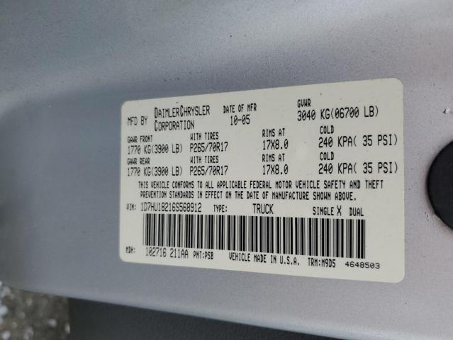 1D7HU18216S568912 - 2006 DODGE RAM 1500 ST SILVER photo 12