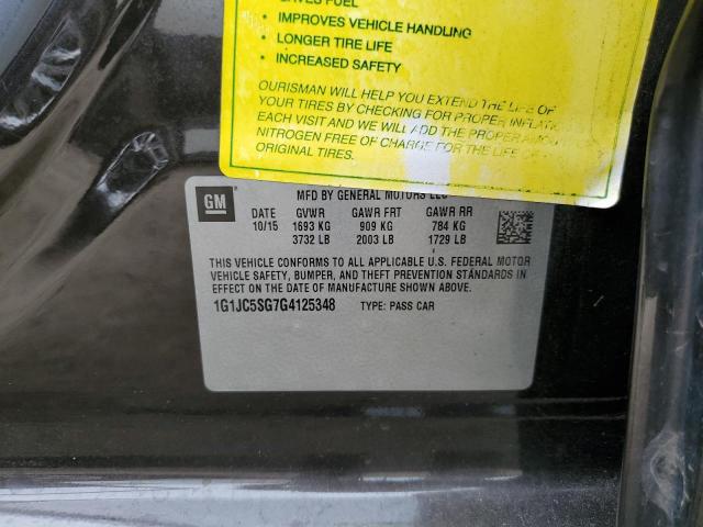 1G1JC5SG7G4125348 - 2016 CHEVROLET SONIC LT BROWN photo 12