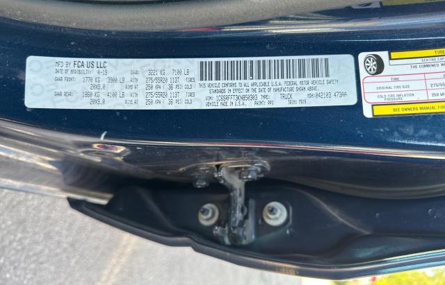 1C6SRFFT3KN850303 - 2019 RAM 1500 BIG HORN/LONE STAR BLUE photo 10