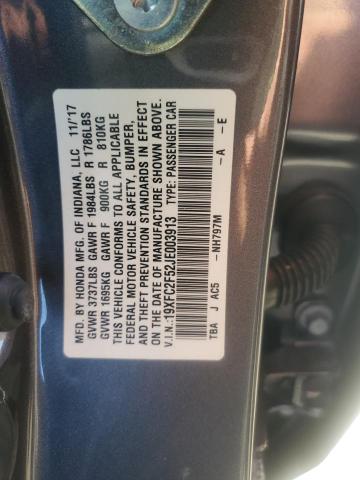 19XFC2F52JE003913 - 2018 HONDA CIVIC LX GRAY photo 12