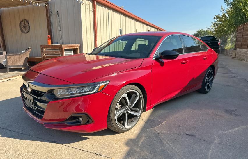 1HGCV1F33MA061396 - 2021 HONDA ACCORD SPORT RED photo 2