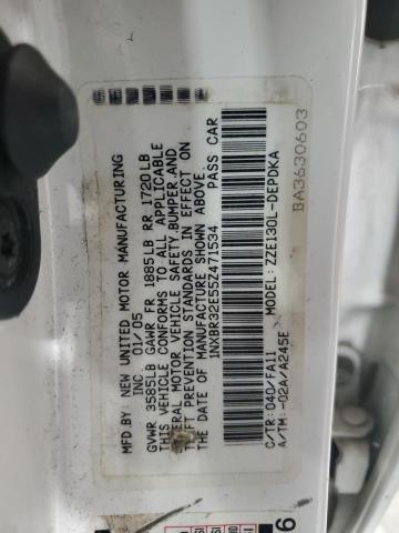 1NXBR32E55Z471534 - 2005 TOYOTA COROLLA CE WHITE photo 12