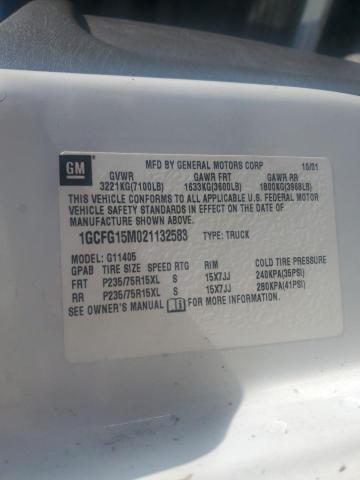 1GCFG15M021132583 - 2002 CHEVROLET EXPRESS G1 白色 照片 13