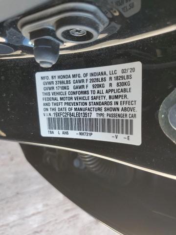 19XFC2F84LE013517 - 2020 HONDA CIVIC SPORT Чорний фото 12