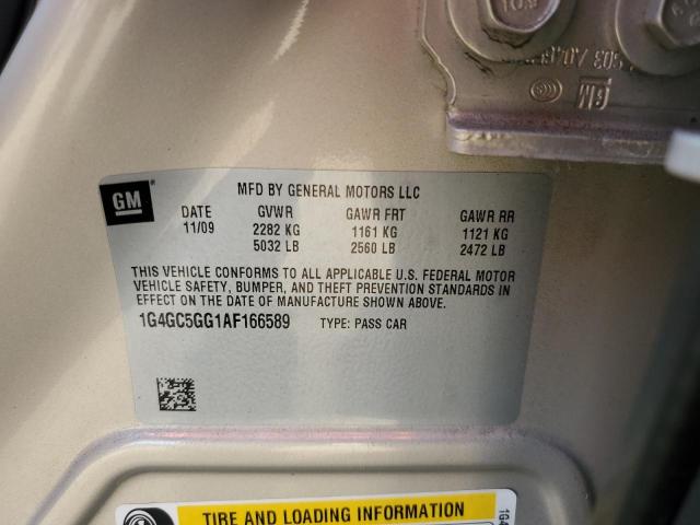 1G4GC5GG1AF166589 - 2010 BUICK LACROSSE CXL Bej foto 12