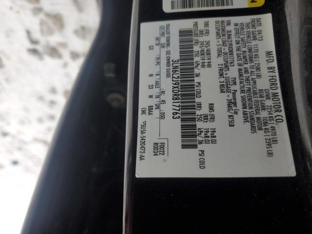 3LN6L2J9XDR817763 - 2013 LINCOLN MKZ BLACK photo 12